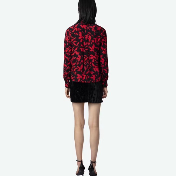 ZADIG & VOLTAIRE Red and Black Blouse - Picture 3 of 5